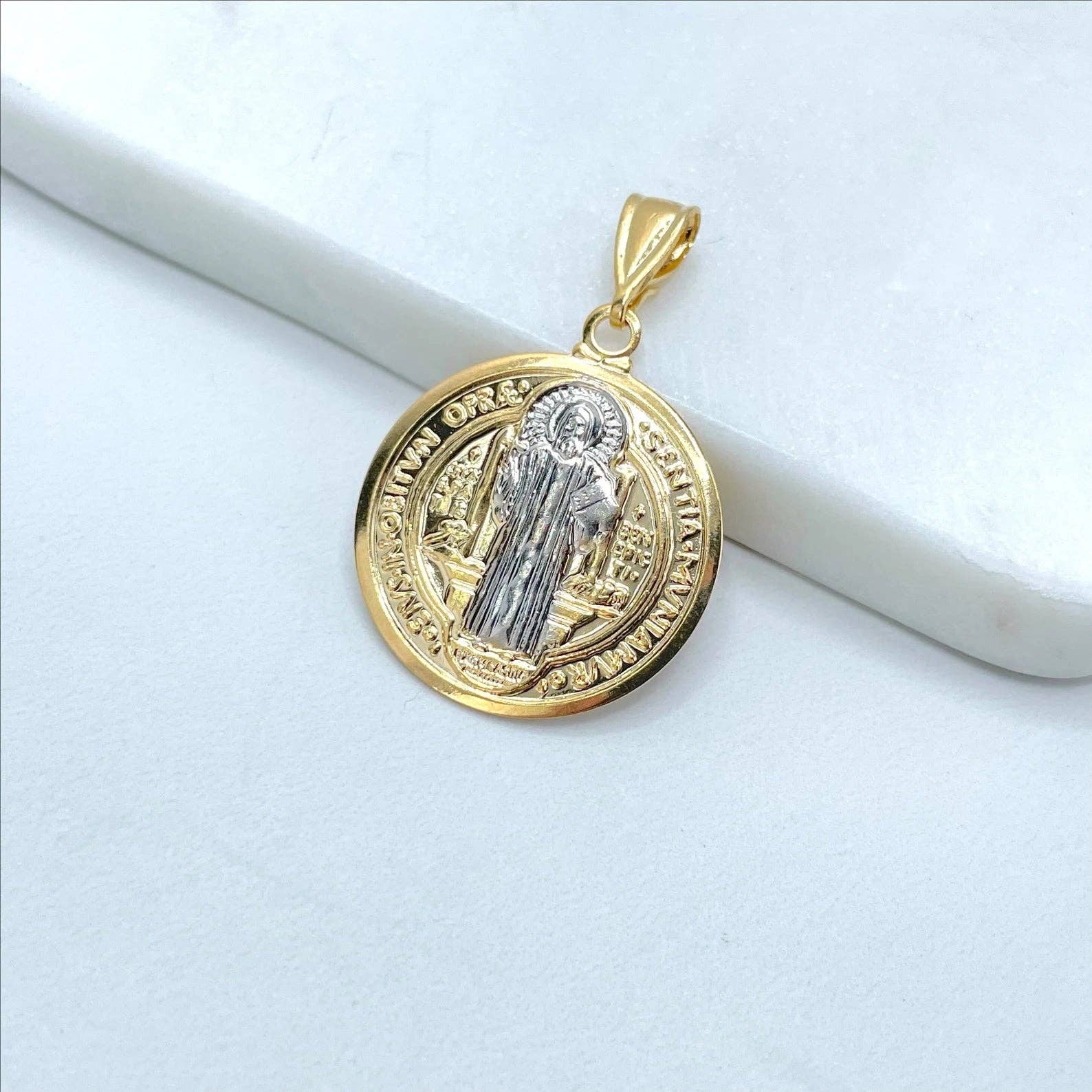 Luxus Accessories - Wholesale Individual Charm/Pendant - 18k Gold Filled Saint Benedict Medal Pendant3