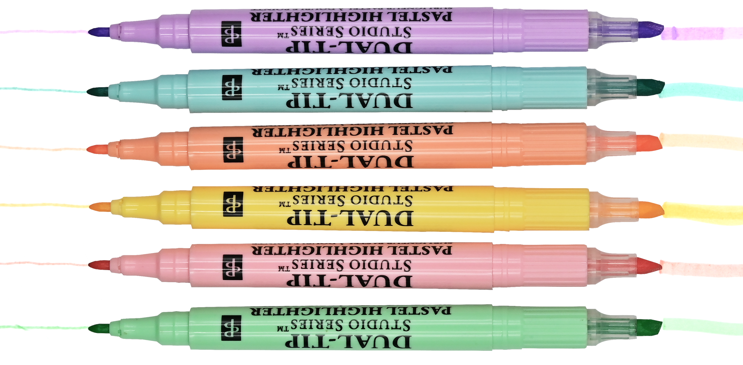 Peter Pauper Press - Wholesale Highlighter - Studio Series Dual-Tip Pastel Highlighters (Set of 6)1