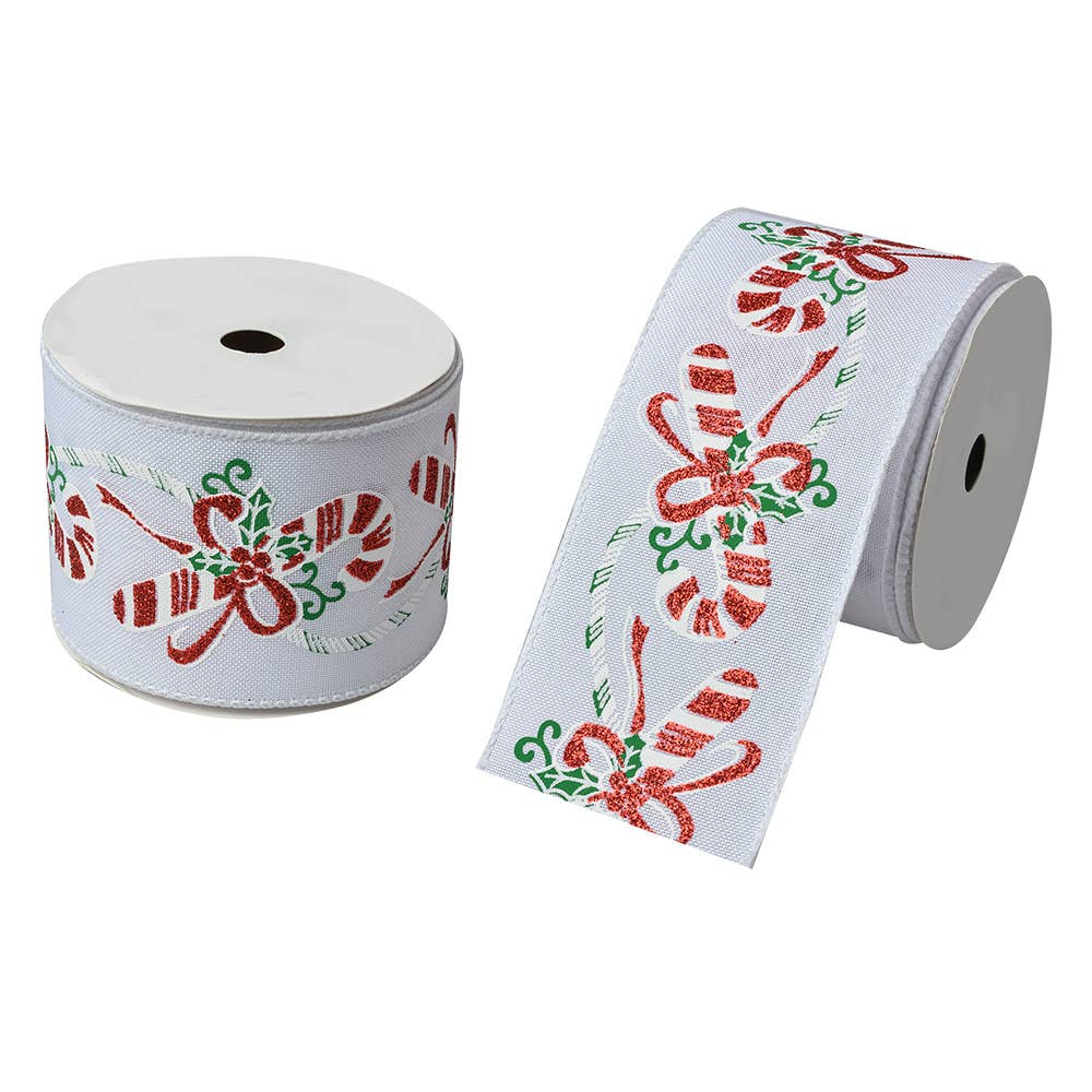 Clayre & Eef - Wholesale Christmas Decoration - LI0133 Christmas ribbon 63 mm x 5 m White Synthetic0