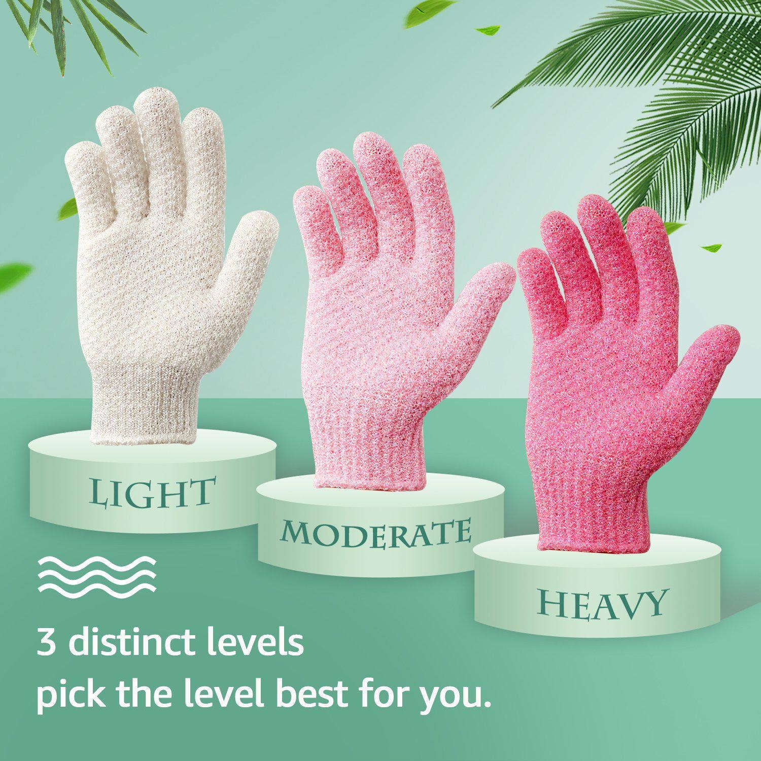 EvridWear - Wholesale Exfoliating Gloves/Mitts - Evridwear Exfoliating Bath Gloves for Shower Spa, Full Finger, Pink Series9