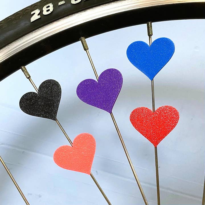 Heart-Themed Bike Spoke and Bicycle Decorations for wholesale by Bikemoji
