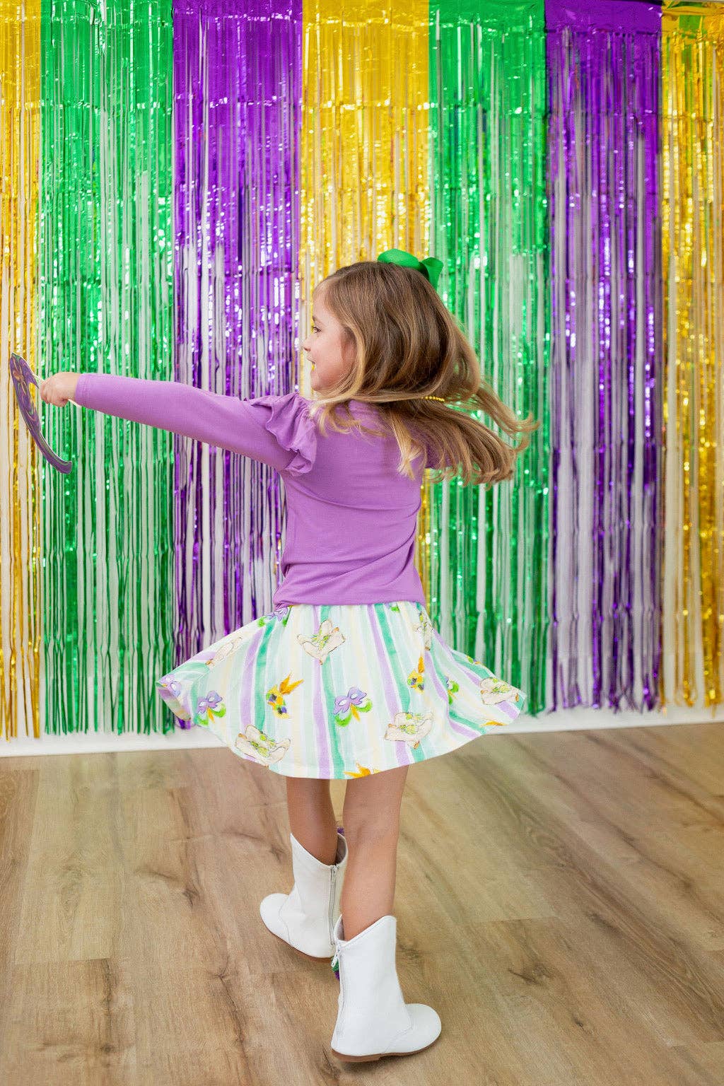 Sweet Bay Clothing – wholesale Skort - Barn och baby – Mardi Gras Majorette Stövlar Shorts3