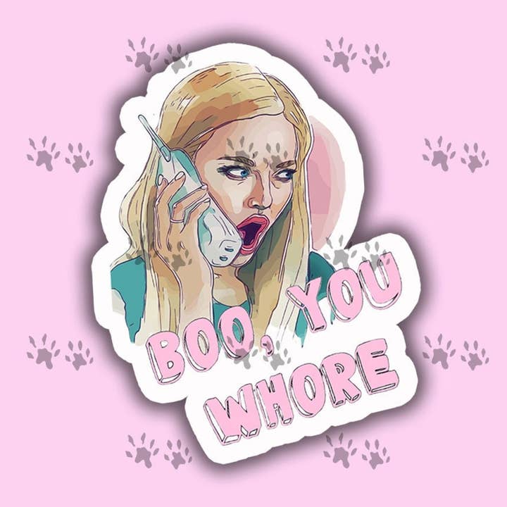 Boo You, Whore. Mean Girls Sticker for wholesale by The Red Otter