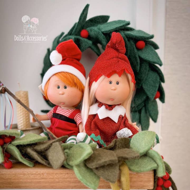 Dolls and Accessories - Wholesale Doll – Kids - Handcrafted Collectible Little Mia Christmas Elf Doll by Nines D'Onil1