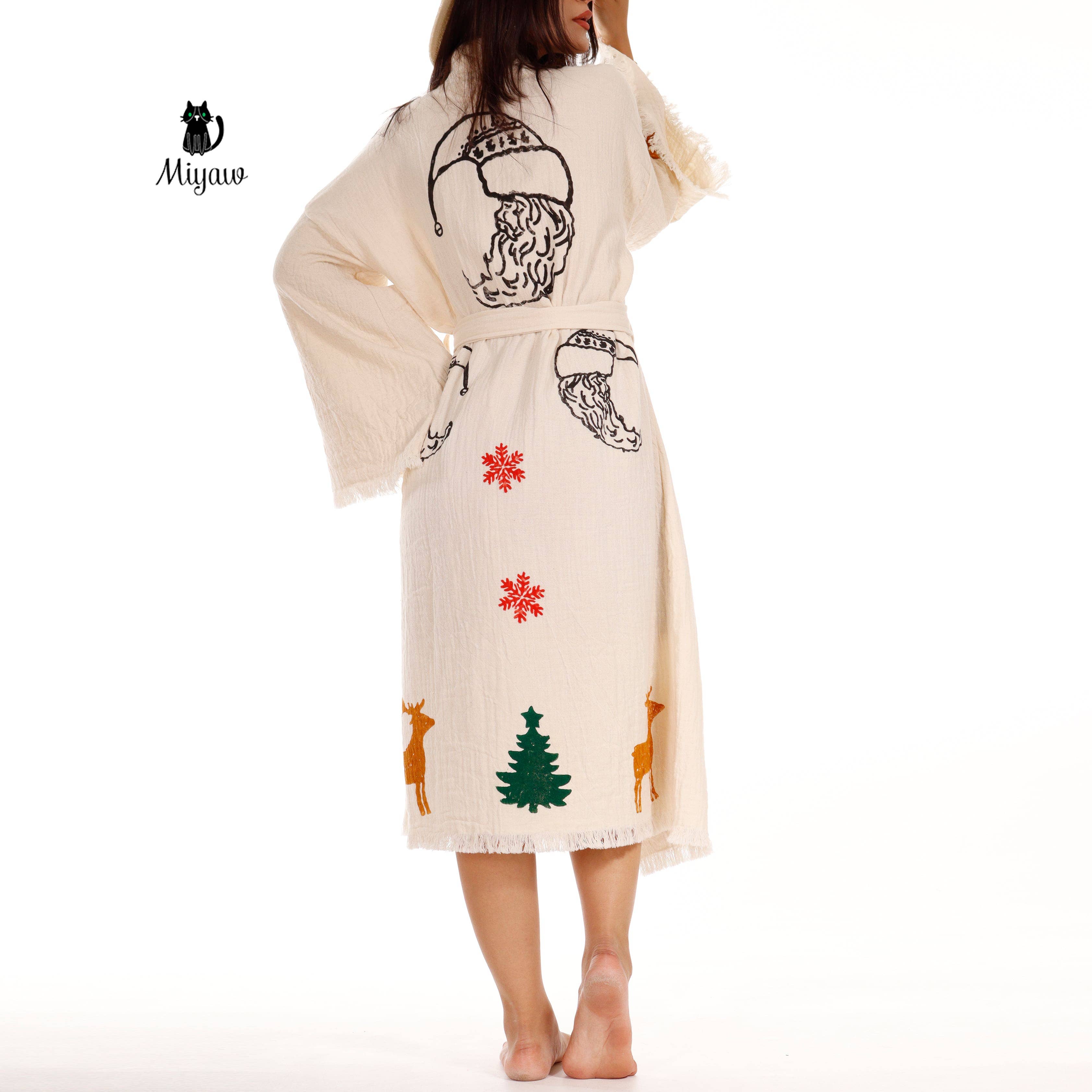 Beige Bata Kimono de Papá Noel Árbol de Navidad – Regalo para las Fiestas de 2025 de venta al por mayor en Faire6