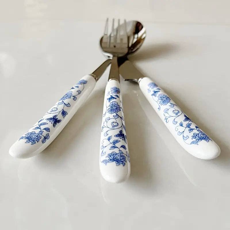 Huis Van Merken - Wholesale Assorti bestekset - Bloemrijk Keramisch Handvat Messen Set - Roestvrijstalen Keukengerei4