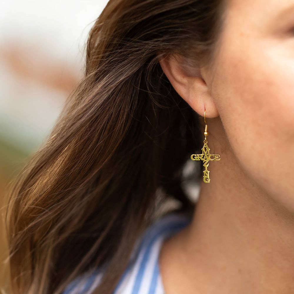 Positive Hope Designs - Wholesale Dangle Earrings - Amazing Grace Cross Earrings4