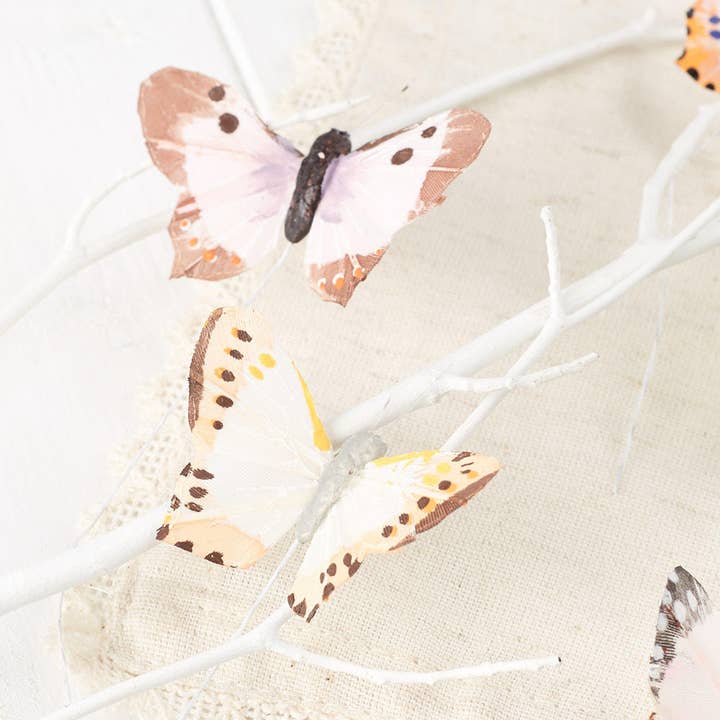 Factory Direct Craft - Wholesale Artificial Flowers - 2" Assorted Pastel Color Artificial Butterflies (Pack of 12)