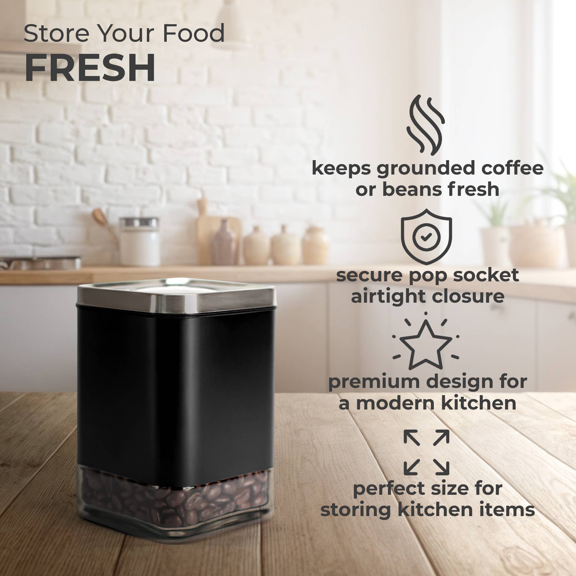 Kaffe – wholesale Canister – Kaffe Coffee Canister Storage Container Stainless Steel2