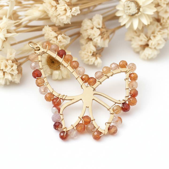 Hänge Karneolsten - Fjäril för wholesale av Produtos Namasté