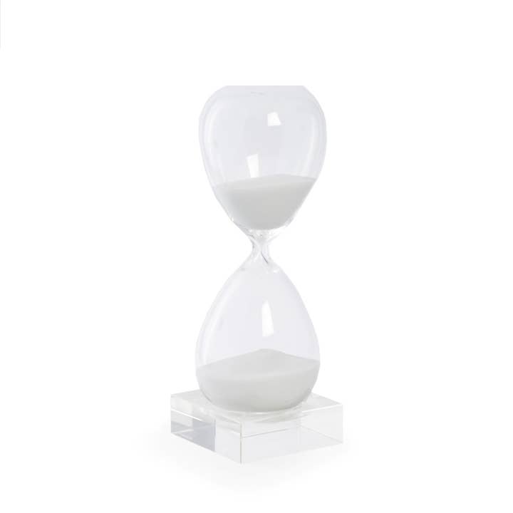 BeyBerk International - Wholesale Timer - 60 Minute Crystal Sand Timer on Crystal Base with White Sand