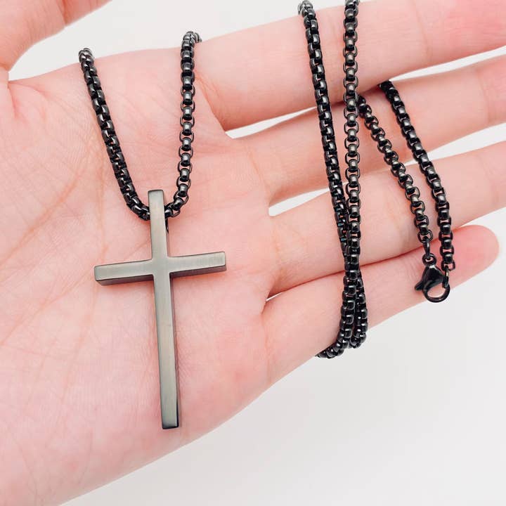 Mio Queena - Wholesale Pendant/Charm Necklace - Glossy Cross Stainless Steel Pendant Necklace - MJ/MNP