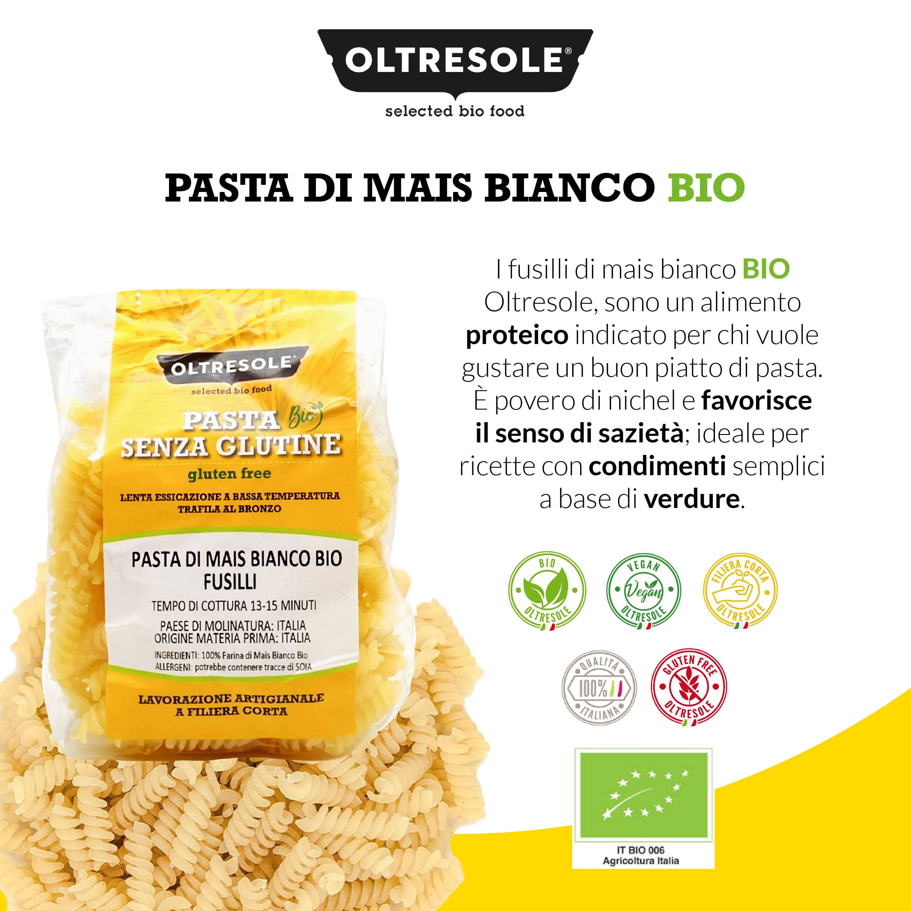 Oltresole - Wholesale Pasta - ORGANIC WHITE CORN PASTA FUSILLI 350 g5