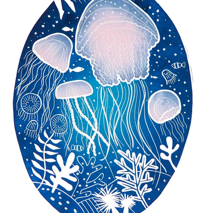 The Black Pug Press - Wholesale Everyday Greeting Card - Jellyfish Party Greetings Card1