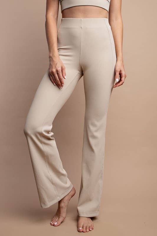 Sunday Morning - Vente Legging tendance – femme - P566237 Legging à côtes en nylon à jambes larges4