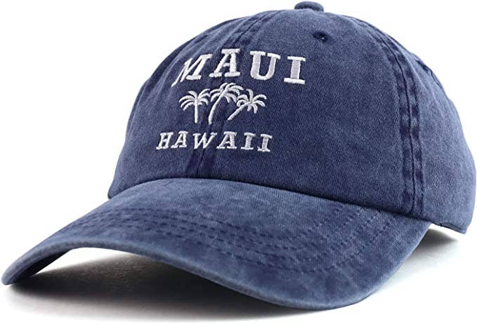 Trendy Apparel Shop - Venta al por mayor Gorra de béisbol - Unisex - Gorra de béisbol bordada Maui Hawaii con palmera13