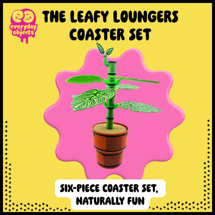 Leafy Loungers - Leaf-Shaped Coaster Set (6-Pack) for wholesale by Everyday Objects