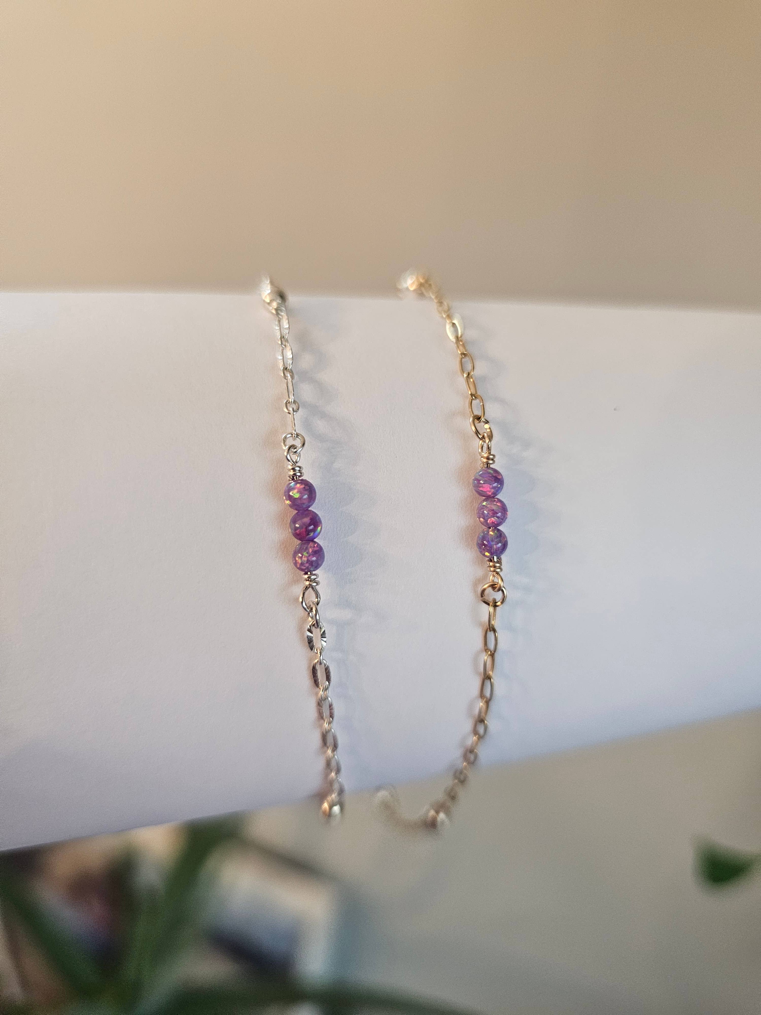 Half Moon Jewelry Designs - Wholesale Individual Charm/Pendant - Opal connector for permanent jewelry, Flashy Opal0