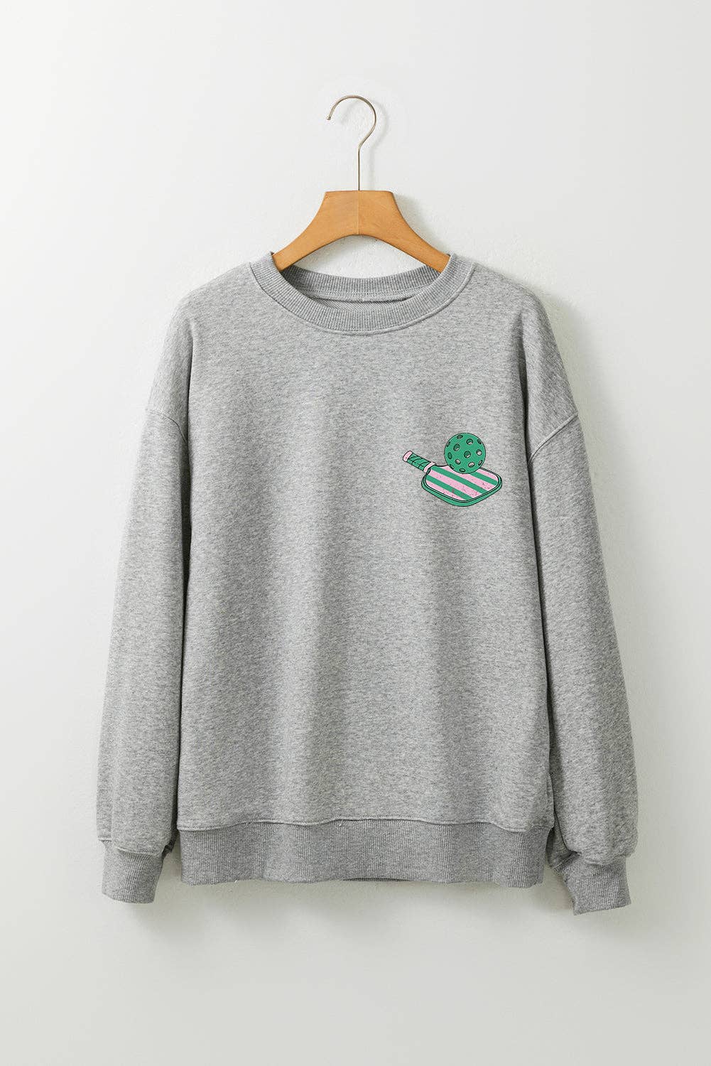 Gray PICKLE BALL SOCIAL CLUB Game Day Fashion Graphic Sweatshirt for wholesale on Faire2