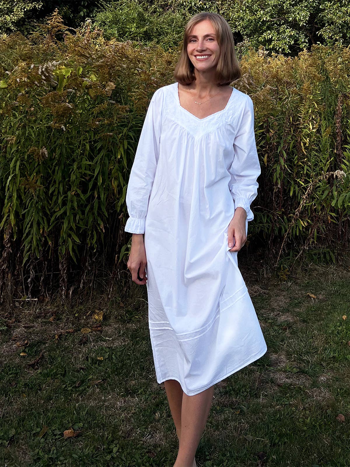 Jacaranda Living - Wholesale Nightgown - Women's - Adelaide White Cotton Nightgown8
