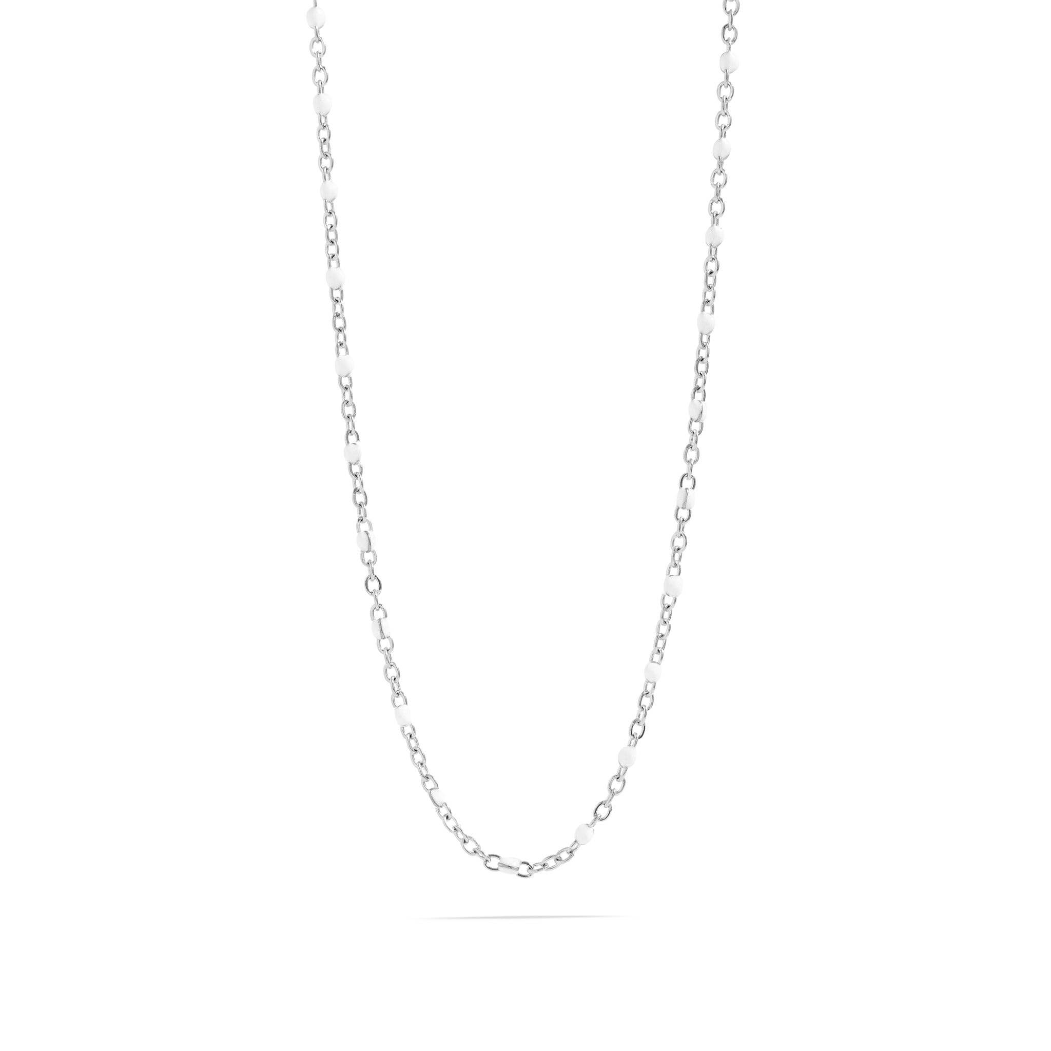 WJW - Wholesale Link & Chain Necklace - 18K Gold PVD Stainless Steel White Confetti Chain Necklace4
