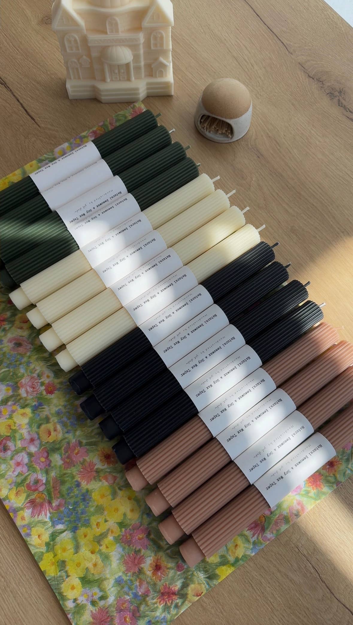 ZOETSTUDIO - Wholesale Tapered Candle/Candlestick - Ribbed Thick Taper | Beeswax & Soy Wax2