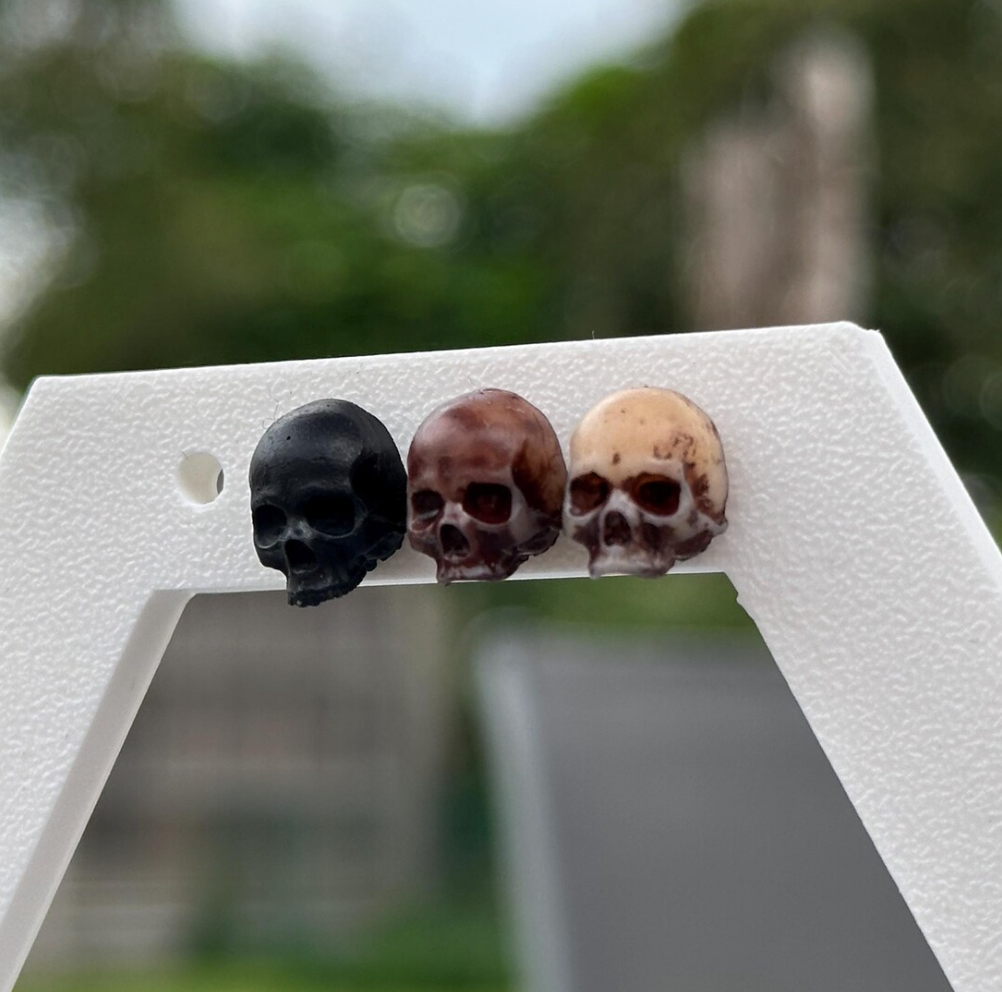 G7T6 - Wholesale Stud/Post Earrings - Skull Stud Earrings, Resin Stainless Steel Jewllery3
