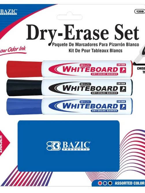 Rotuladores de borrado en seco de 3 colores surtidos con borrador para venta al por mayor de USA HomeMax
