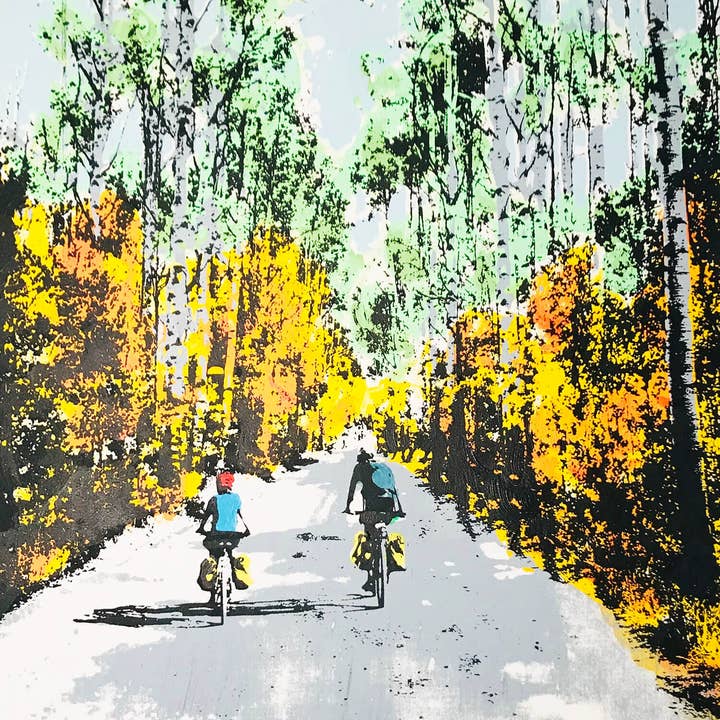 Sleep Eat Ride' Cycling Original Silketryk for engroshandel hos Katie Edwards Illustration