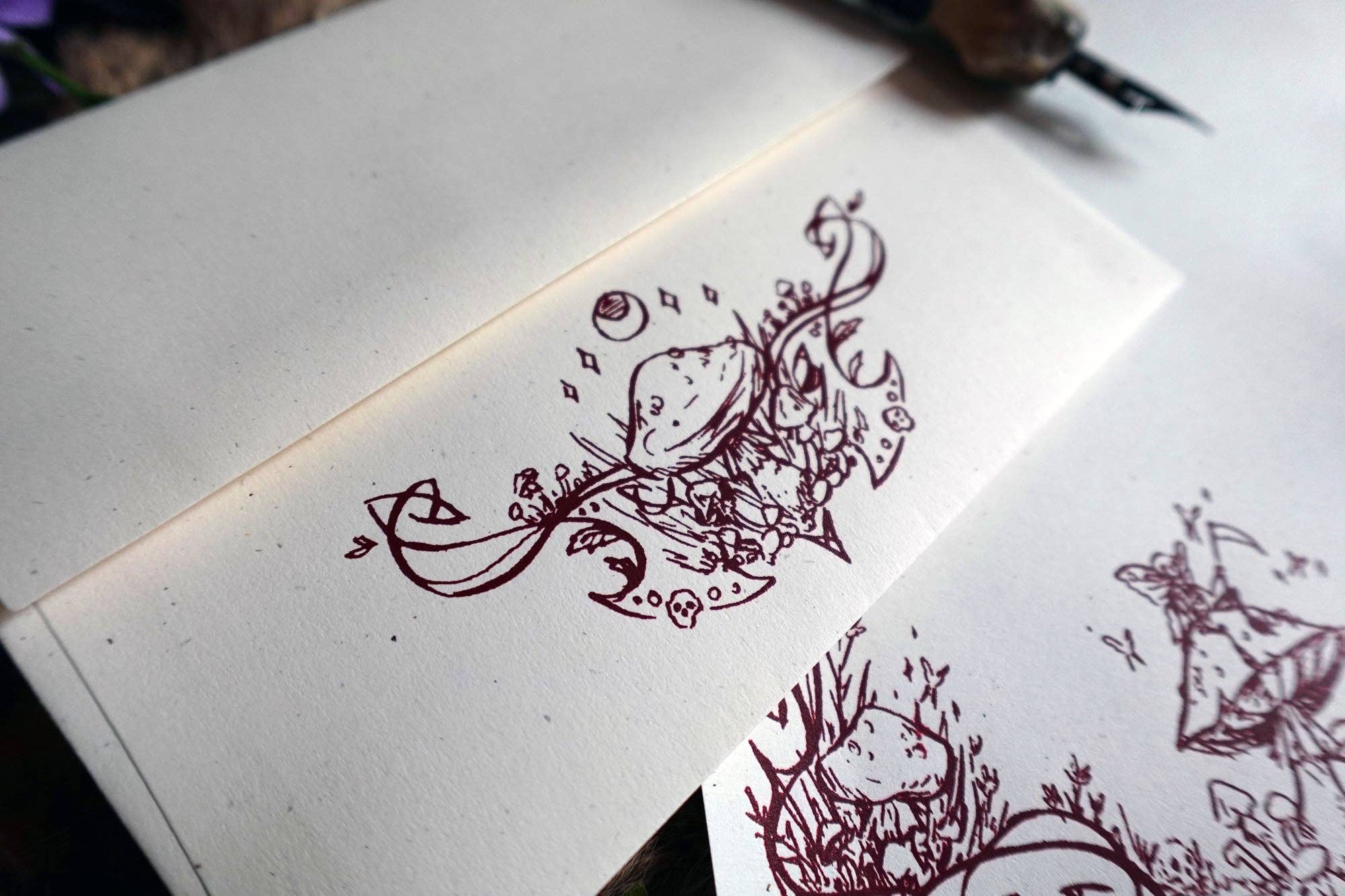 Tia Kinsman - Wholesale Stationery/Notecard Set - Goblin Garden Letter Stationery Set2