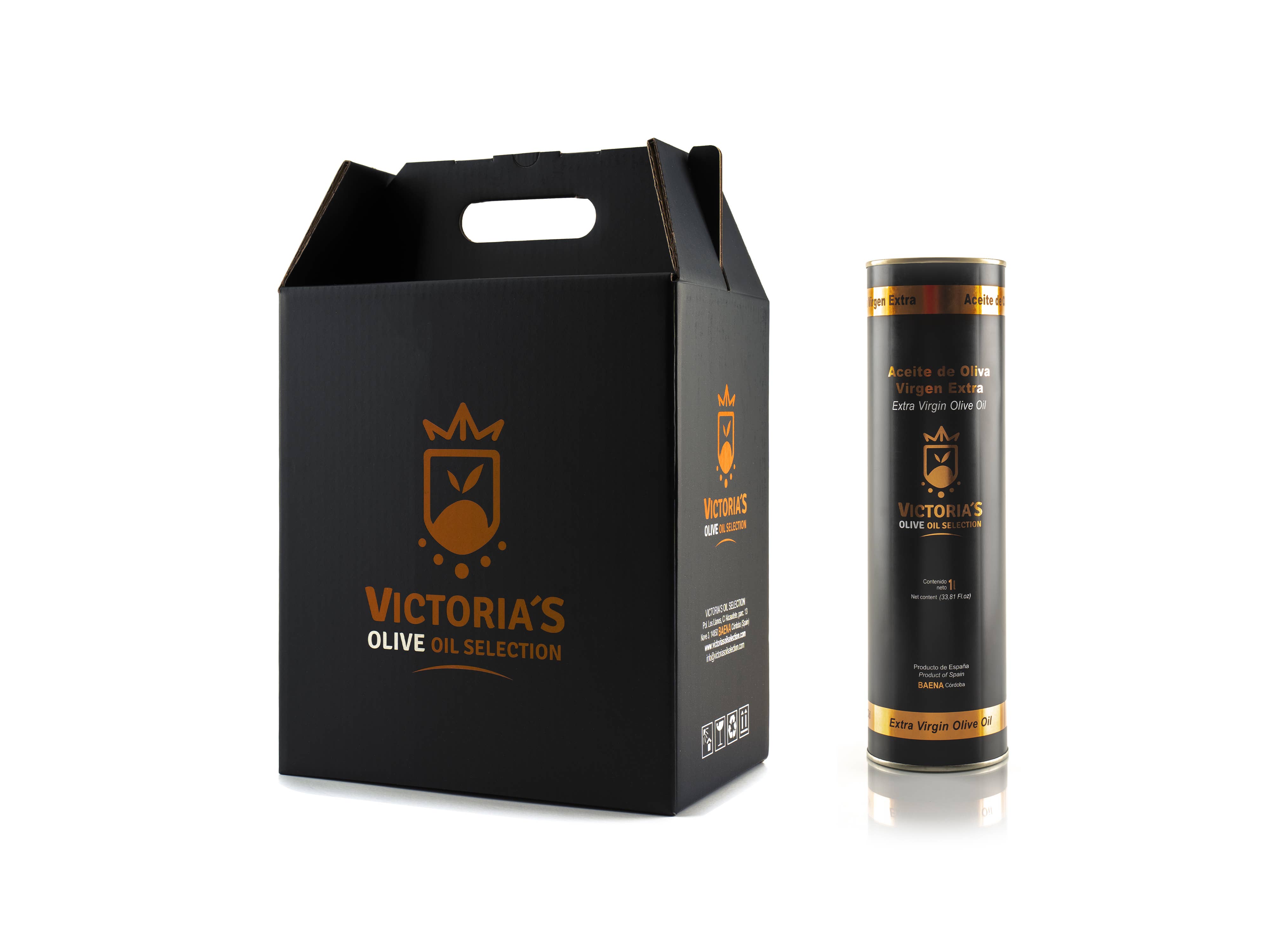 Victoria Oil Selection S.L. - Wholesale Olive Oil - Luxe Box | 6 Cans 1 L Gourmet AOVE