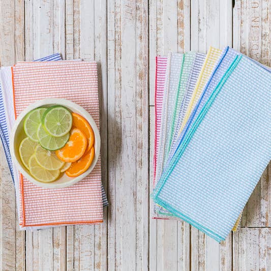 Dot and Army - Wholesale Dinner & Cloth Napkin - Seersucker Cloth Napkins, set of eight