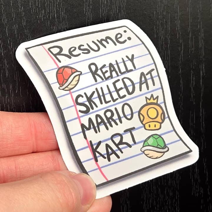 Summer Break Studio - Venta al por mayor Pegatina - Currículum: Realmente hábil en Mario Kart Pegatina de vinilo de 3 pulgadas