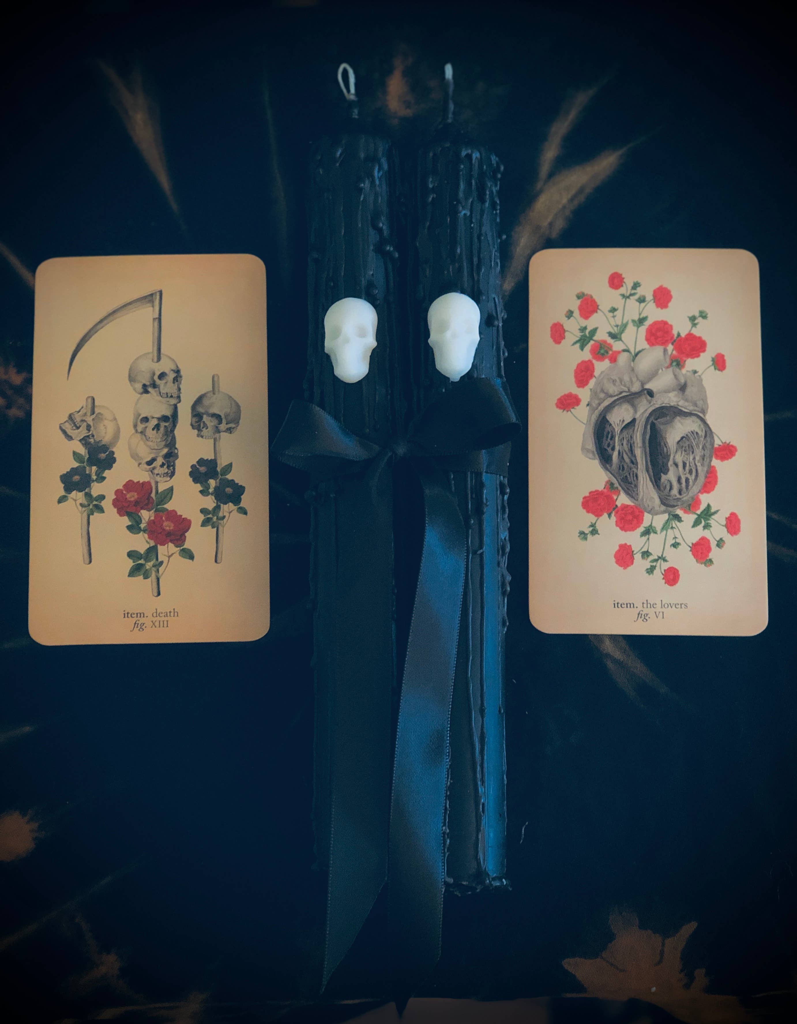 BlakByrd Botanika – Vela/castiçal cónico por atacado – Conjunto de Velas Memento Mori Ritual0