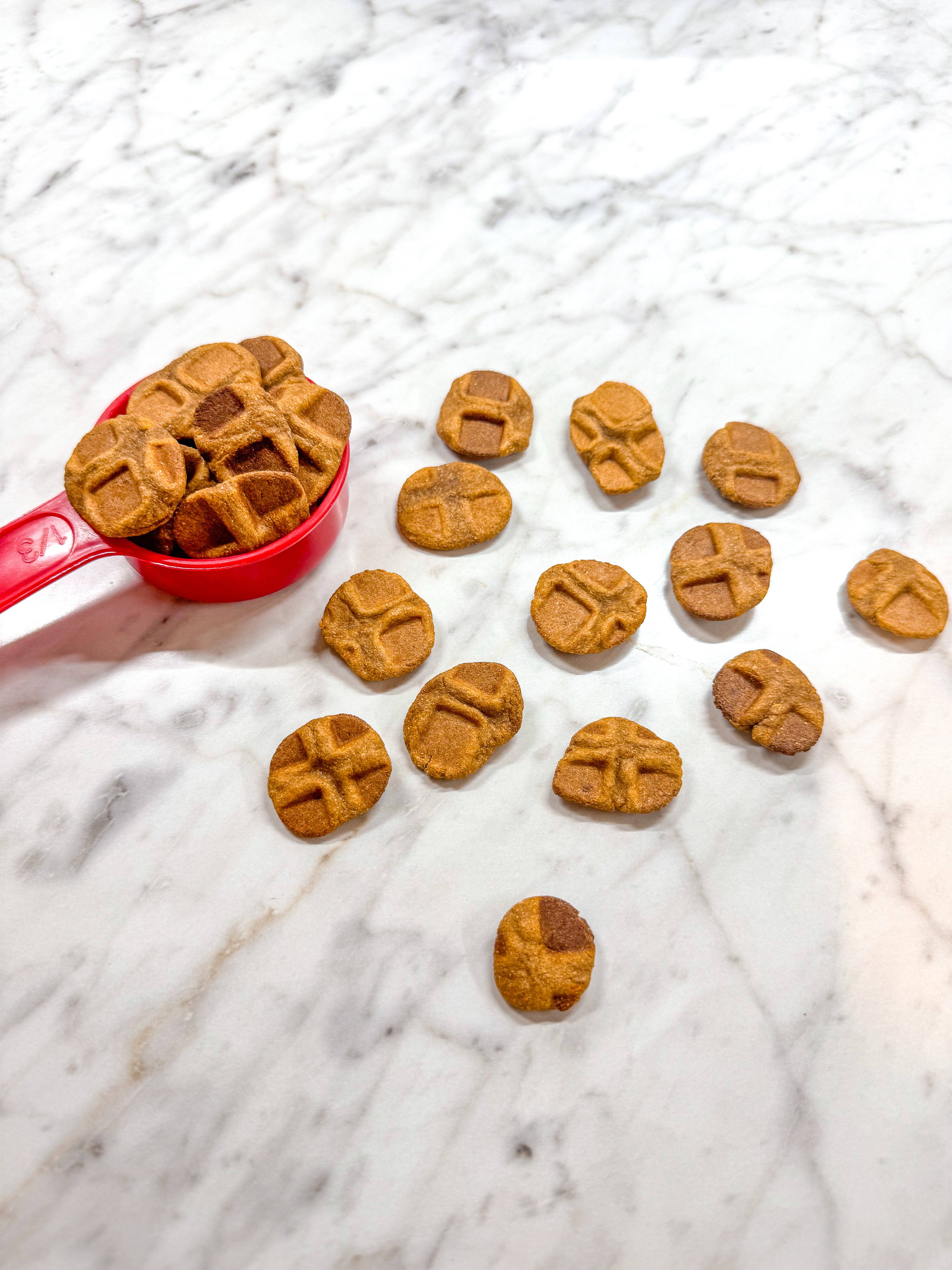 Big Head Barkery - Wholesale Pet Treats - Dog - Sweet Potato Waffle Bite Dog Treats | Natural, Small-Batch1