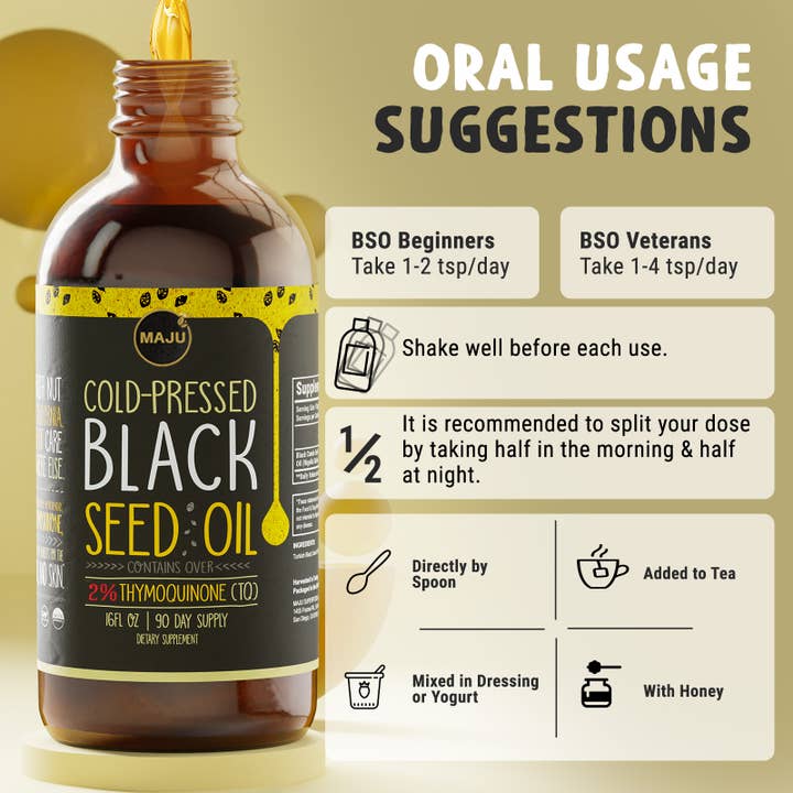 Maju Superfoods - Wholesale Oral Supplement/Vitamin - MAJU Black Seed Oil (16oz)7