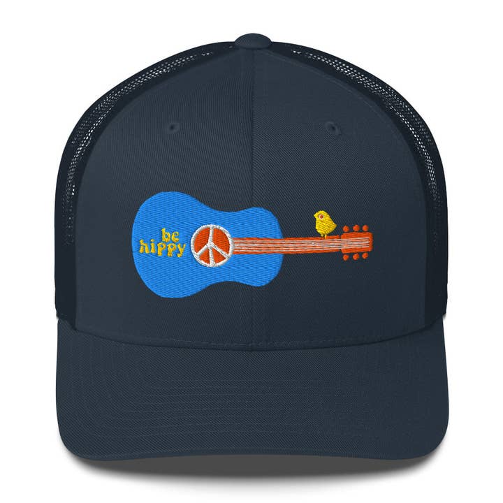 Peace Guitar Trucker Hat for wholesale by Be Hippy, LLC