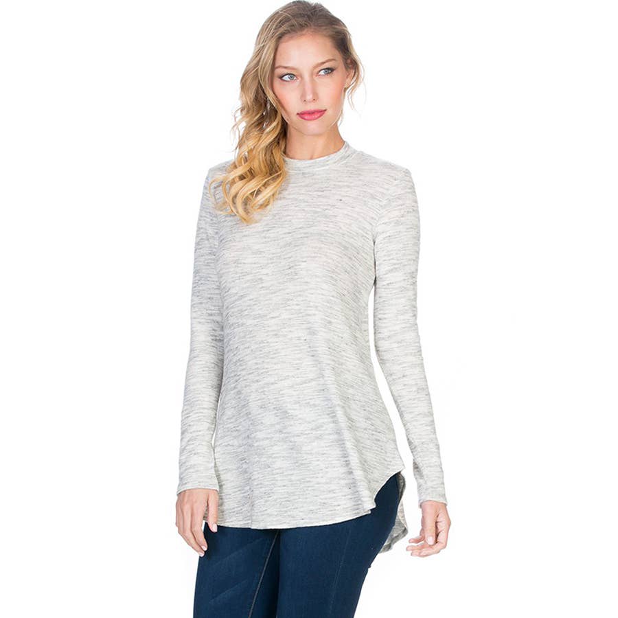 Azules Clothing - Wholesale Tunic - Women's - ATP-2289HC Mock Neck Long Sleeve Knit Tunic14