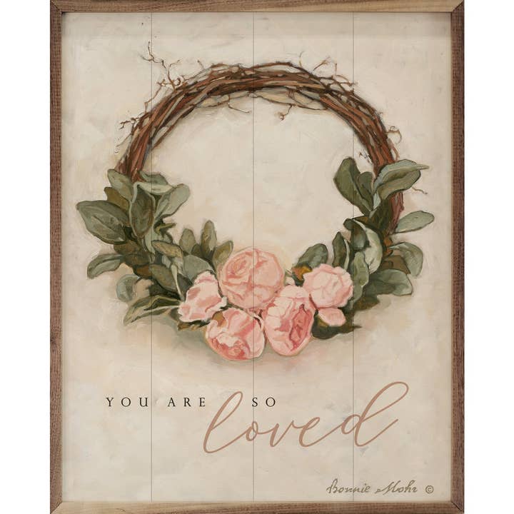 Peony Wreath White By Bonnie Mohr for wholesale by Kendrick Home