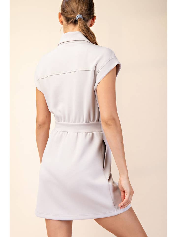 Rae Mode - Wholesale Dress - Women's - MODAL SCUBA LUXE HALF ZIP MINI DRESS