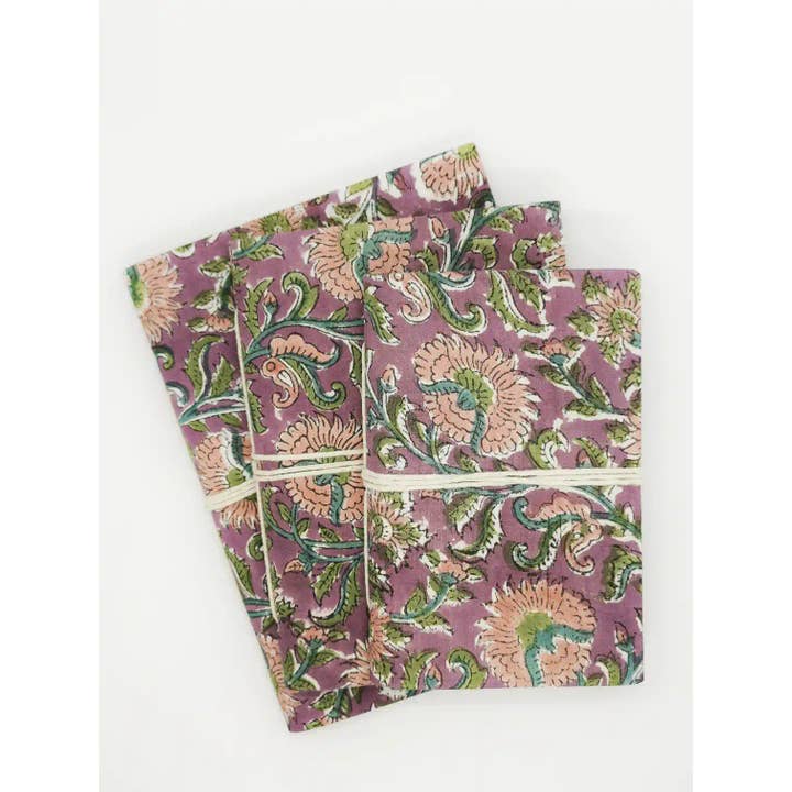 Nayda Diaries - Wholesale Notebook - Indian lilac block print notebook