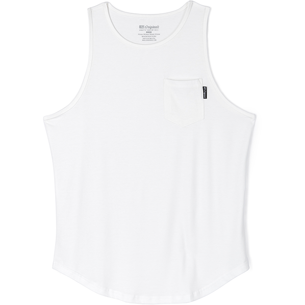 021 Originals - Wholesale Tank Top - Men's - 021 ESSENTIAL DROP-CUT TANK - WHITE2