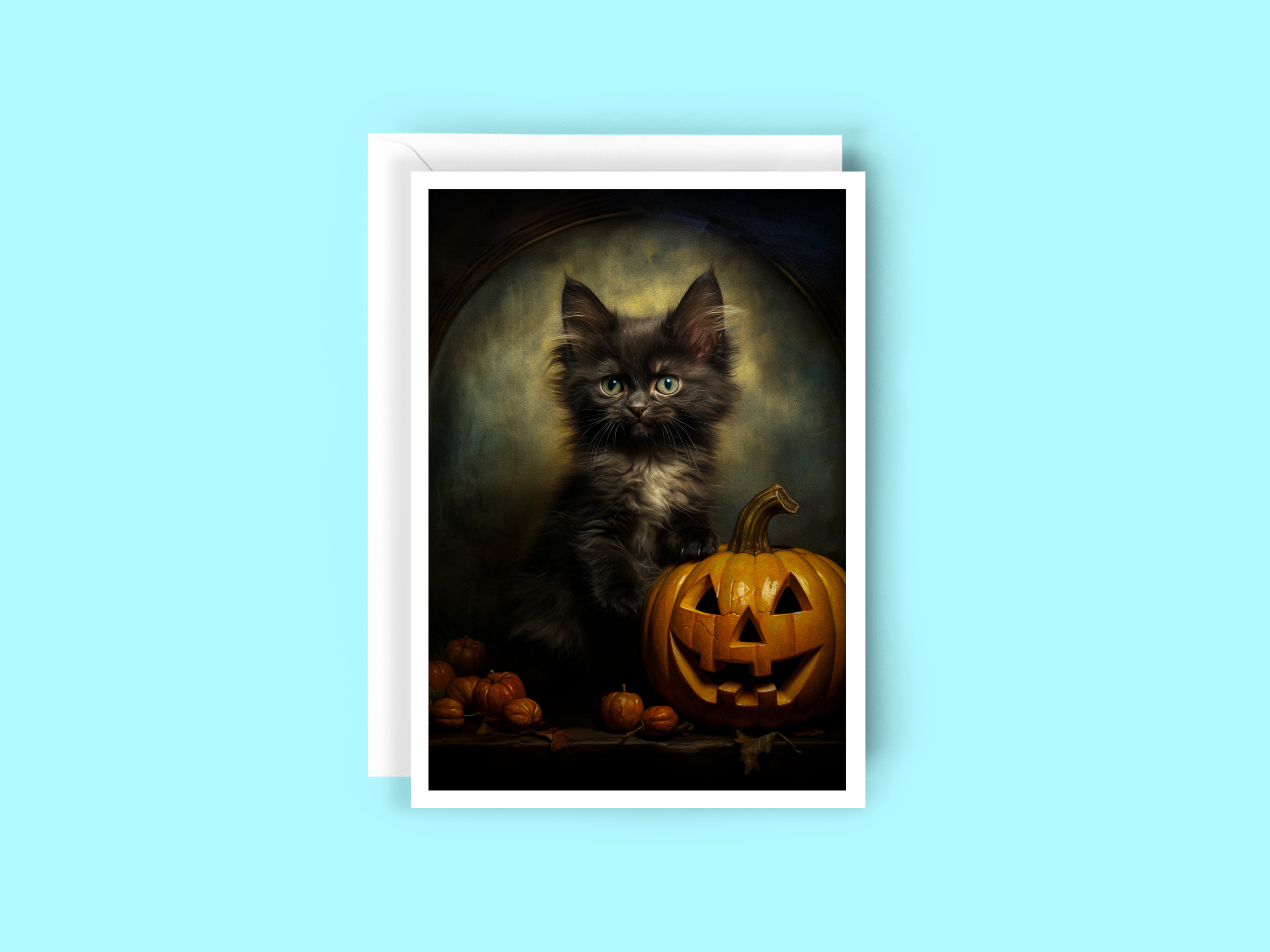 Salty Alyce – Großhandel Halloween-Karten –  Schwarze Katze und Jack O' Lantern Pumpkin Blankokarte 28RD 3