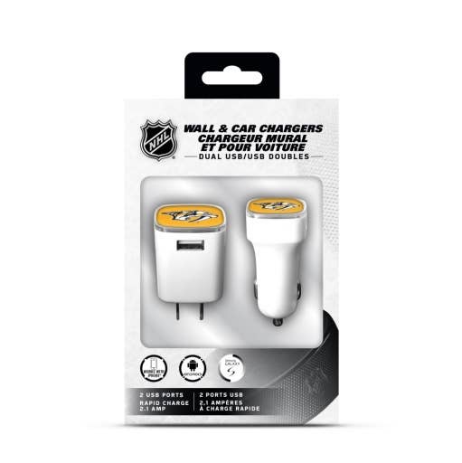 Prime Brands Group - Wholesale Portable Charger - NHL Nashville Predators Car & Wall Charger 2-Pack1