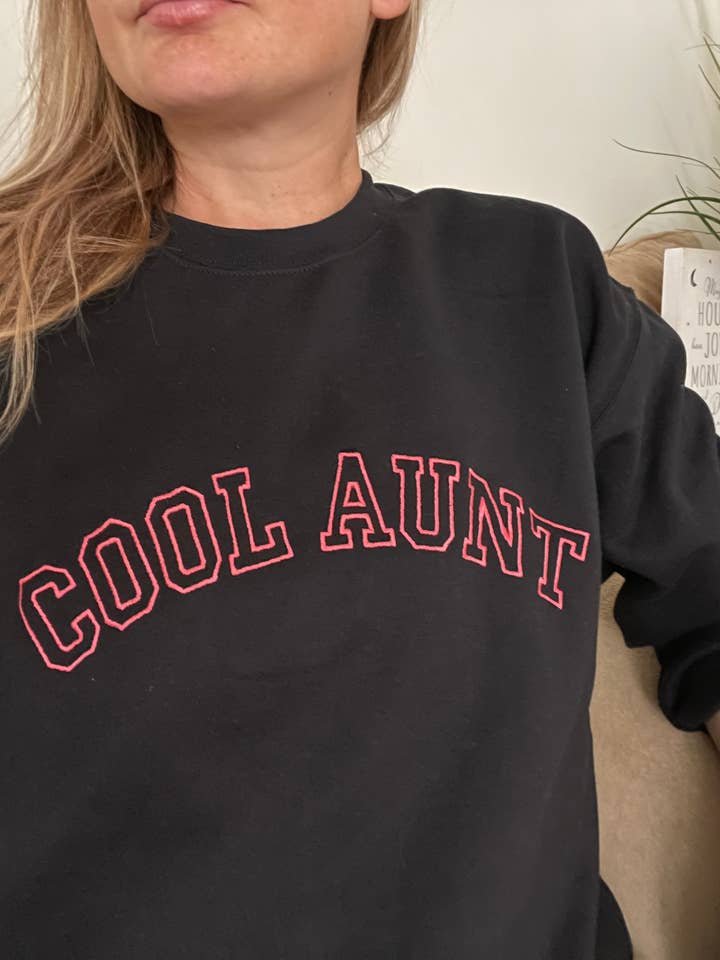 Buleana Boutique and Textiles LLC - Wholesale Sweatshirt - Women's - Cool Aunt Embroidered Crewneck Sweatshirts Unisex