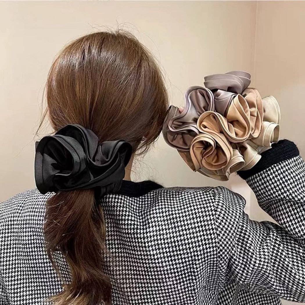 WEST AUSSIE SUPPLIES - Wholesale Scrunchie - Women's - GIFTY - Solid Color Satin Scrunchie with Ruffle Detail9