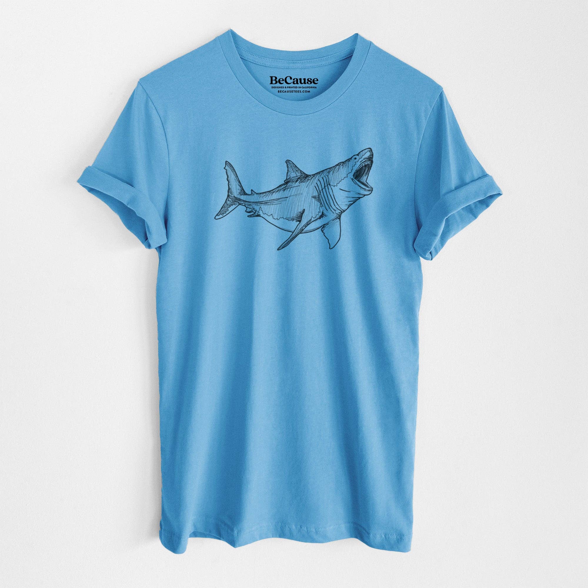 Because Tees - Vente T-shirt sérigraphié – unisexe - Mégalodon - Otodus Megalodon - T-shirt unisexe à col rond 100 % coton léger6