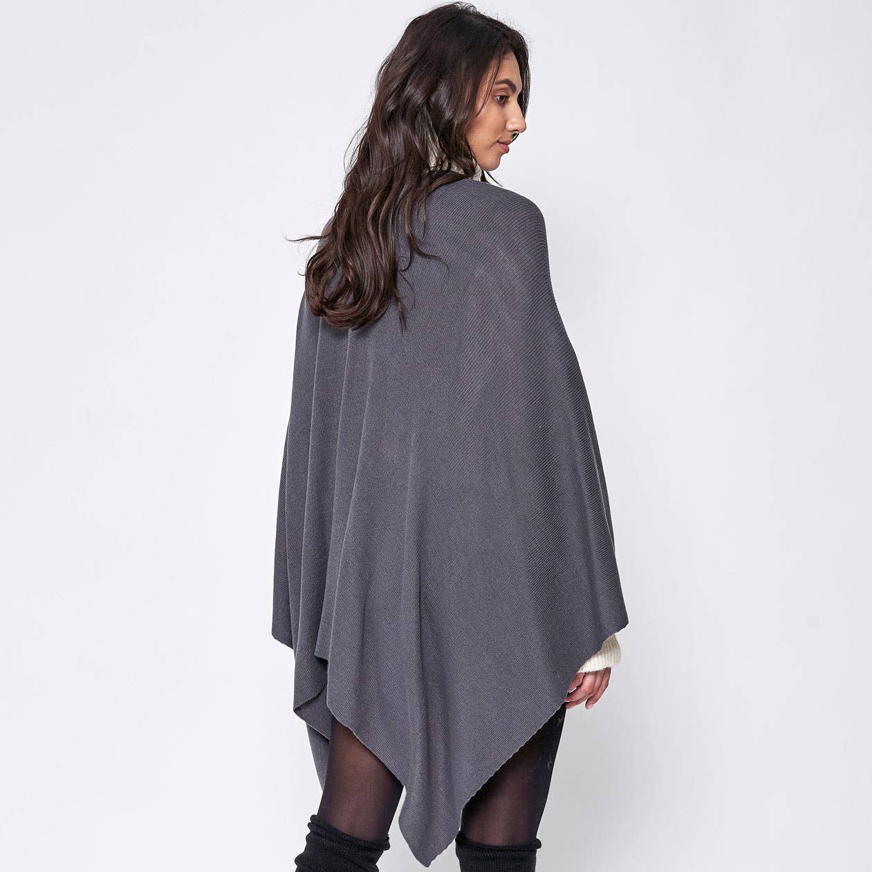 Sensibling Corp. – wholesale Poncho – Women's – Shoulder Strap Solid Ruana Poncho45