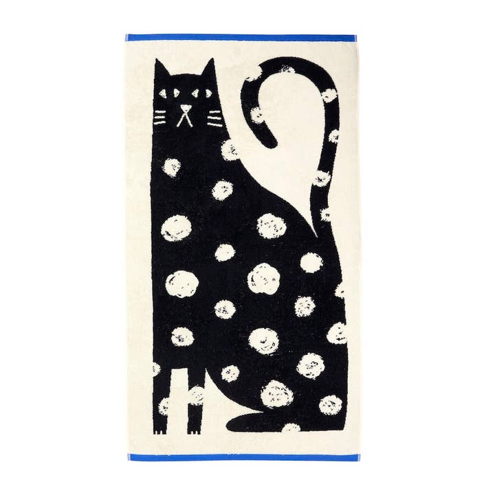 Lazy Cat Bath Towel for wholesale by Donna Wilson