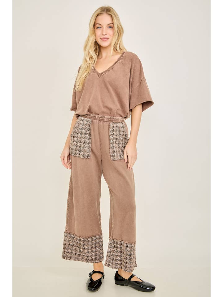 J.Her - Vente T-shirt – femme - T-shirt col en V MineralWash quotidien HT41662